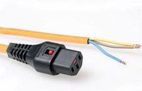 IEC LOCK ACT Netsnoer C13 IEC Lock - open einde oranje 3 m