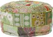 vidaXL Poef Patchwork Rond Handgemaakt Katoen Groen 40x20 cm