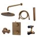 Boss & Wessing Inbouw Regendouche Set 14cm Rechthoek Muuruitloop Geborsteld Brons Koper