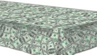 Merkloos / Sans marque Tafellaken/tafelkleed dollars - 137 x 274 cm - kunststof - Geld/dollar thema