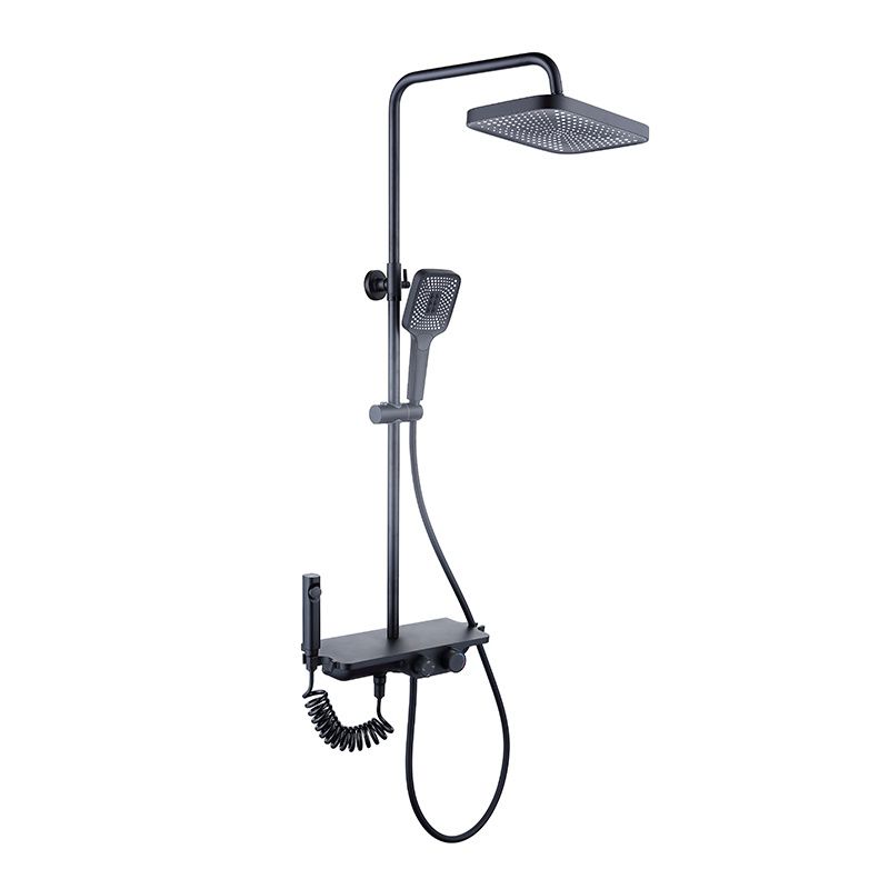 Viking Choice Regendoucheset - 30 cm - Zwart - Thermostaatkraan, Handdouche & Sproeier