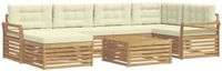 vidaXL - Buiten - bank - set - 7 - st - Wit - en - crèmekleurig