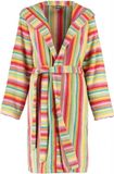 Cawö korte dames badjas badstof met capuchon multicolor maat 46