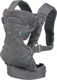 Infantino Flip Advanced 4-in-1 - Grijs met turquoise details - Buikdrager - 3.60 kg - 14.50 kg