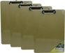 Merkloos 4x Klemborden / clipboards hout A4 met papierklem - 23 x 23 cm