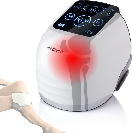 Medivon Knee Knie Massage Apparaat - Artrose - Kniemassage Apparaat - Ook Geschikt voor Schouders en Ellebogen - Inclusief Warmtefunctie, Trilling en Drukmassage