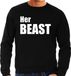 Bellatio Decorations Shoppartners Bv Her beast sweater / trui zwart met witte letters voor heren XL