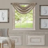 Elrene All Seasons kamerverduisterende watervalraamvolant, accessoire voor slaap- of woonkamerramen met staafzaklipjes, 132 x 91 cm, taupe, 1 volant