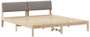 vidaXL Bedframe - Bruin en taupe - 180 x 200 cm - Massief grenenhout