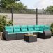 Prolenta Maison Exclusive - 7-delige loungeset voor de tuin met kussens, zwart kunststofvlechtwerk