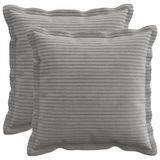 vidaXL - Kussensloop - 2 stuks - HOUTEN - Lichtgrijs - 50 x 50 cm - corduroy
