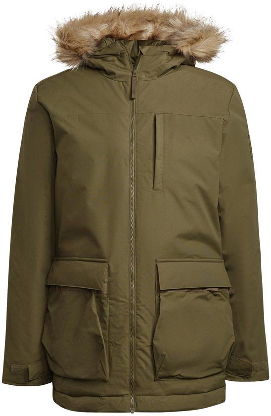 Adidas Parka Utilitas Heren XS Kaki-groen