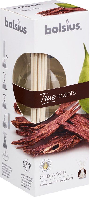 Bolsius Geurstokjes True Scents Oud Wood - 45 ml