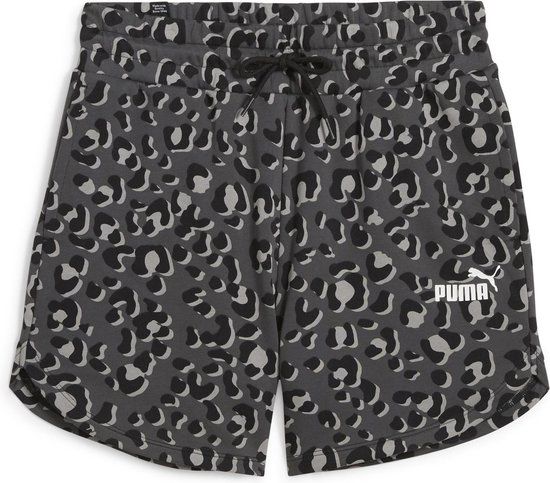 PUMA ESS+ ANIMAL 5 AOP Shorts Dames - Puma Black - Zwart - Maat S
