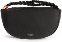 Ted Baker Leren handtas Islah Leather Statement Hardware Medium Hobo Bag Black zwart