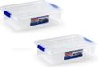 PLASTICFORTE Boîte de rangement avec couvercle - 3x - 0,5 litre - transparent - plastique