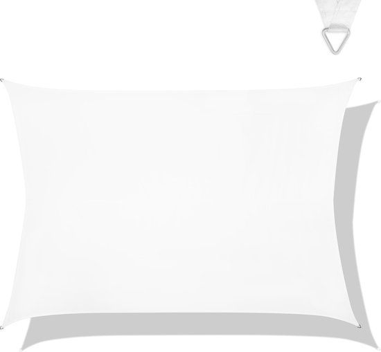 VONROC Premium Schaduwdoek - Rechthoek - 400x300 cm - Wit