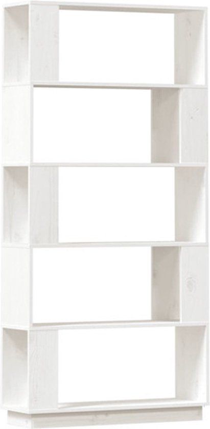 vidaXL Boekenkast/kamerscherm - 80x25x163,5 cm - massief grenenhout - wit