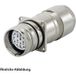 Hummel Set inkl. Kontakte M23 Signal Wanddurchführung Kupplung, Löteinsatz Gerade Polzahl 19-pol., Buchse Hinterwand, Kabelabgang Gerade, Klemmbereich 7,0mm - 12,0mm - 1 Stück