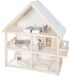 Roba Maison de poupée en bois, 3 étages, 16 meubles, 4 poupées, 70x30x73 cm, naturel, blanc, gris