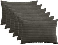 vidaXL Kussensloop 6 pcs HEERLEN Antracietkleurig 50 x 80 cm corduroy