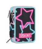 SJ GANG STYLE JAM GANG Schooletui met 3 ritssluitingen, roze