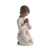 Willow Tree Gebed van vrede (donkere huid), op zoek naar de stilte van binnen, drukt sympathie, troost, herinnering en genezing uit, gebeeldhouwde handbeschilderde figuur