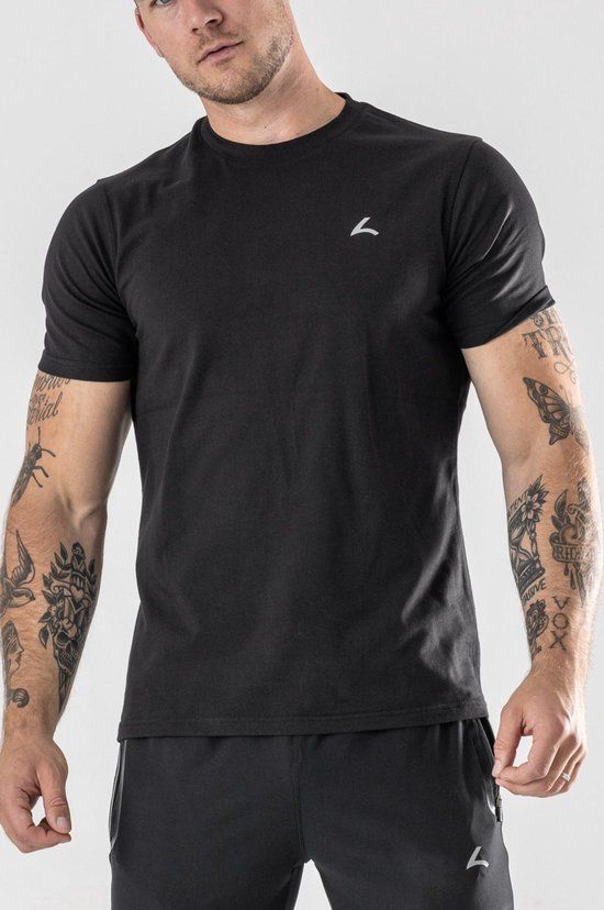 Reeva Performance Sportshirt Cotton - Black - L - Men