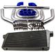 Intercooler set universeel - Rafraîchisseur d'air air-air avec kit de tuyauterie - 57x34x17 cm - 76 mm entrée/sortie - 64 mm tuyaux - Système de refroidissement turbo