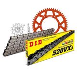 Kettingset DID Kettingset Alu 520VX3 / 116 klinknagel slot oranje voor Husqvarna FE, Husaberg KTM SX-F Racing EXC i.e. Sixdays 250-505 cc Bj. 2003-2020
