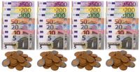 Johntoy B.V. Speelgeld - 4x sets pakjes - Euro - briefgeld en muntgeld - winkeltje spelen