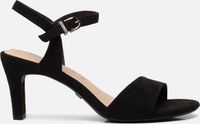 Tamaris Dames Sandalen Zwart Platte Sandalen Textiel Rubber Gesp 37