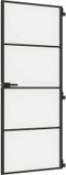 vidaXL Binnendeur smal 83x201,5 cm gehard glas en aluminium zwart