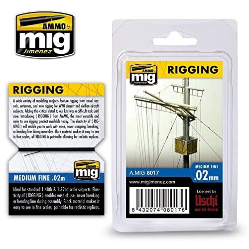 AMMO MIG-8017 Rigging-Medium Fijn 0,02 Mm, Meerkleurig