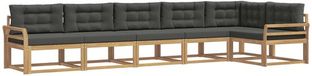 vidaXL Hoek loungeset 6 zitplekken Polyester Blanc et anthracite
