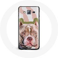 Maniacase Etui voor Samsung Galaxy A3 bruin Pitbull hond