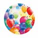 Merkloos / Sans marque Amscan Europe Gmbh Feestbordjes met ballonnen opdruk - 40x stuks - karton - D23 cm - wegwerp party verjaardag taart/gebak bordjes