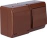 HERMES Prise simple, bronze + interrupteur 1 pôle, montage en saillie, IP44, bronze
