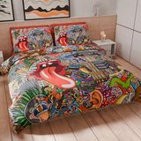 PETTI Artigiani Italiani - Dekbedovertrek voor Frans bed 200 x 200 cm, dekbedovertrek microvezel met digitale print + 1 kussensloop 50 x 80 cm - Made in Italy - wandafbeeldingen