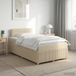 vidaXL Lit boxspring avec matelas, couleur crème, 120 x 200 cm, rembourré