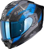 Scorpion EXO-1500 Carbon Platted Black Blue Integraalhelm Maat XS