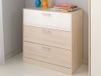 Commode CARL 3 tiroirs acacia fumé/blanc