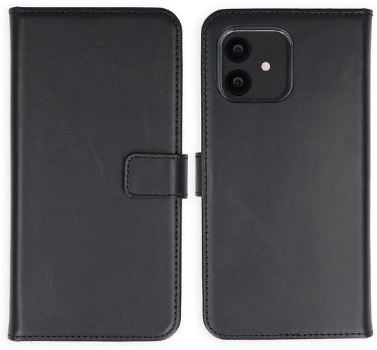 Selencia Hoesje - Geschikt voor Fairphone 6 - Echt Lederen Bookcase - Zwart
