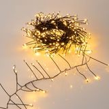 Spetebo Guirlande lumineuse blanc chaud avec minuterie et fonctions - 480 | Firecracker Fil lumineux noir 6 m avec prise pour extérieur et intérieur – Noël Avent jardin fil éclairage étanche
