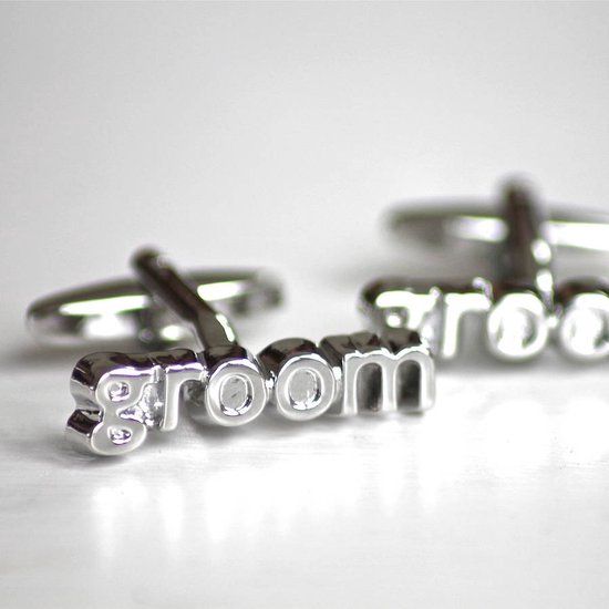 4thePerfectParty Manchetknopen Groom zilverkleurig - bruidegom - manchetknopen - trouwen - huwelijk - bruiloft - groom