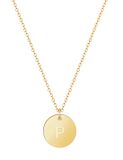 good.designs Ketting 18 K verguld met lettermunt P
