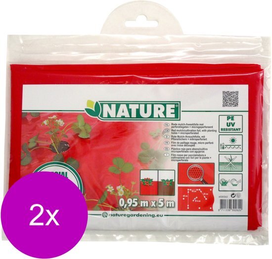 Nature Kweekfolie Aardbei - Groeifolie Gronddoek - 2 x 0.95x5 m Anti-Uv