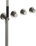 Hotbath Cobber X - Afbouwdeel voor Inbouw Bad/douche Thermostaat - 2 Stopkranen - met Handdouche - met Doucheslang - Roestvrijstaal