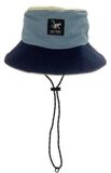 Surf Monkey Chapeau bob imperméable pour hommes/femmes - Taille unique - Pliable (Bleu/Beige)