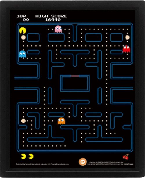 Pac-Man - Maze Framed 3D Poster